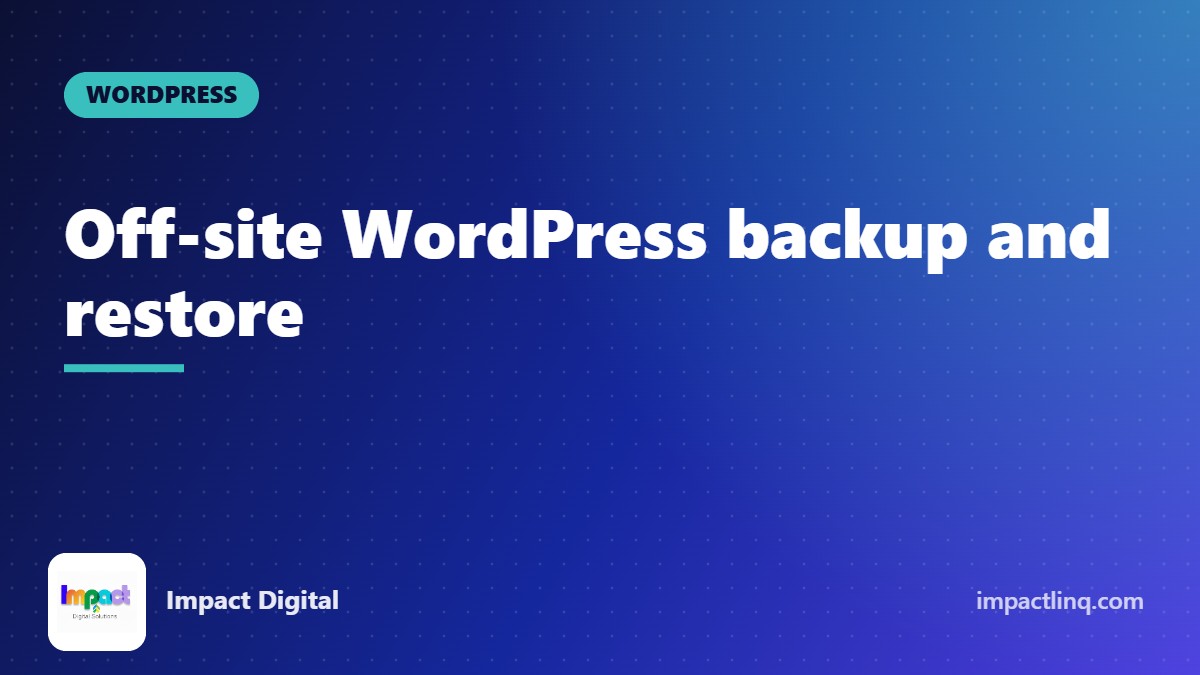 Diagram of a WordPress site sending backups to off-site cloud storage