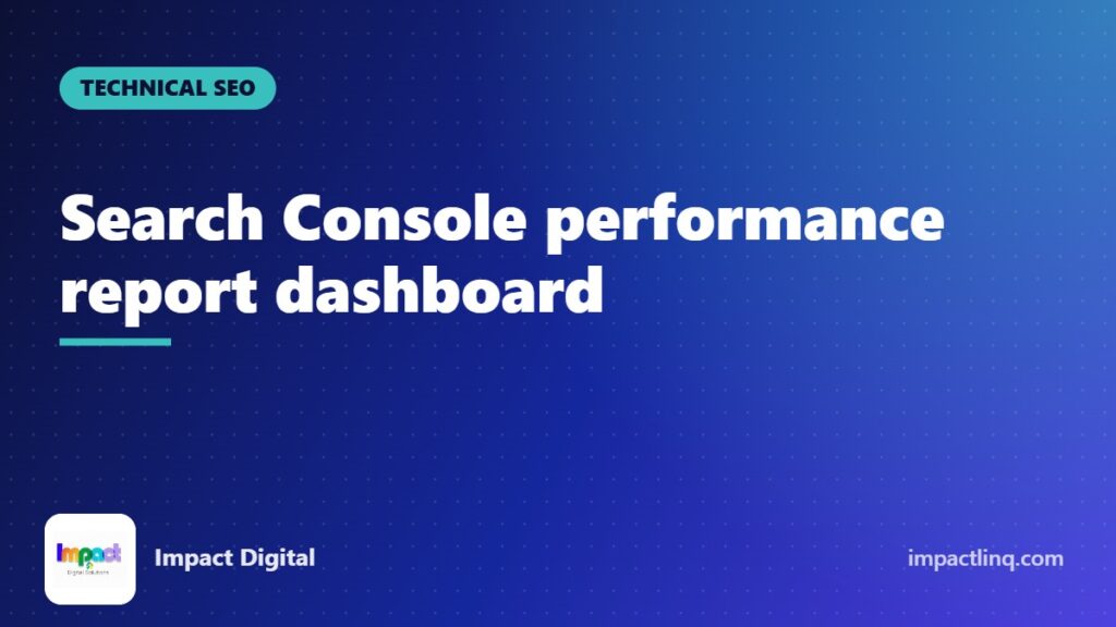 Search Console Performance report chart showing clicks and impressions